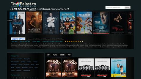 Filmpalast Streaming Plattform Oberfl&auml;che